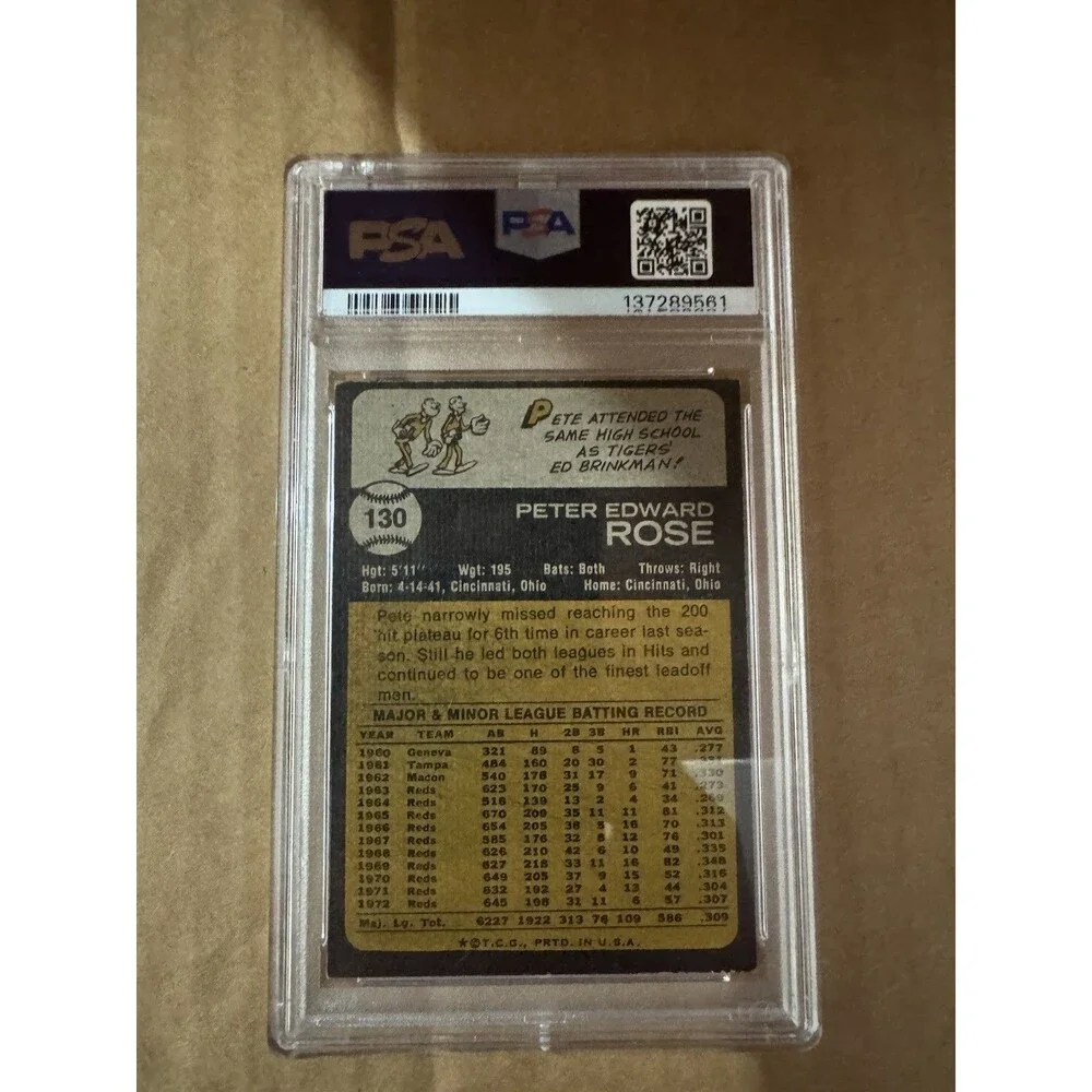 Vintage Baseball 1973 Topps - Pete Rose #130 PSA Graded  4 VG-EX